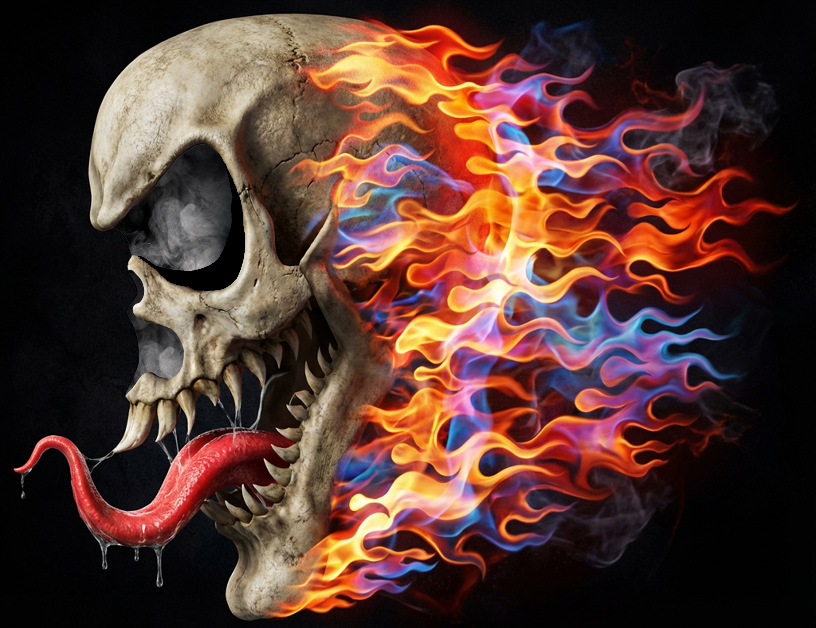 Flaming Skull